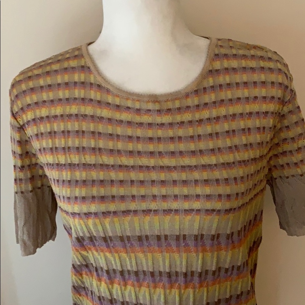 Missoni tan knit short sleeved striped top - Picture 5 of 16